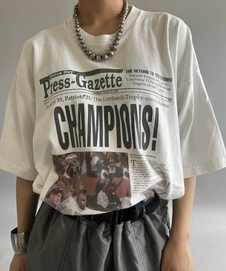 【USED】 Fruit of the Loom News Paper T-Shirt /240824-024