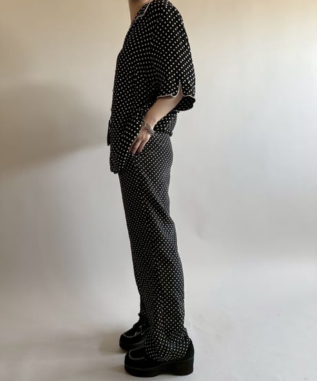 【USED】  Dot Pattern 100% VISCOUSE Pajama Shirt/250510-043