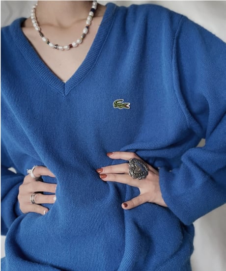 【USED】   LACOSTE Knit Top④/211126-010