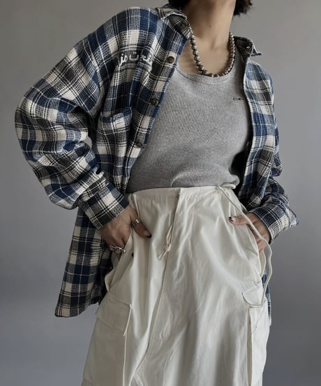 【Mashup Products】 Silk Screen Cotton 100% Check patterned Shirt/  240217-010