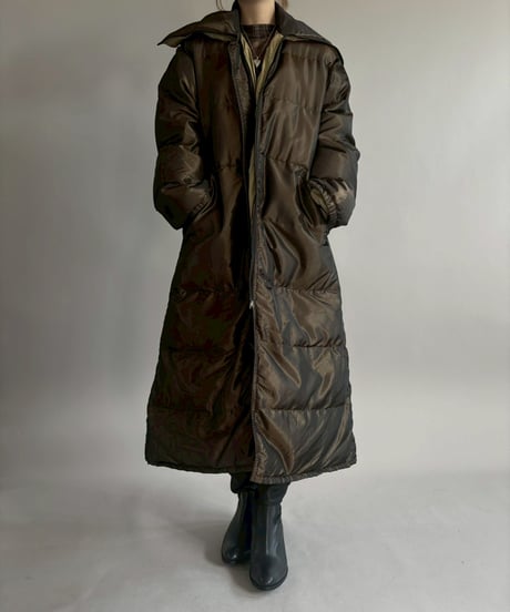 【USED】 Made in USA BILL BLASS Double Zip up Down Long Coat / 260131-004