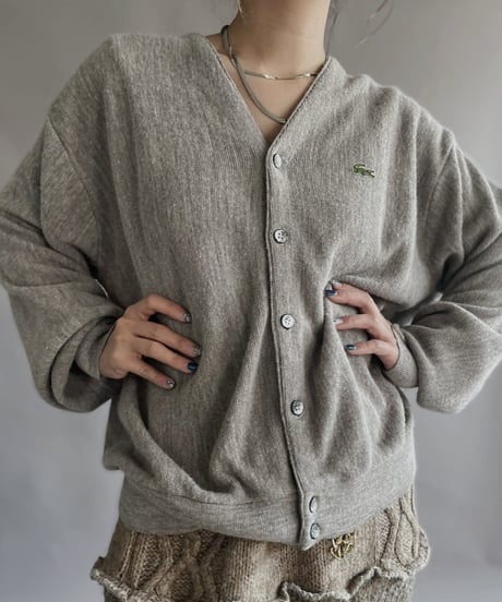 【USED】 IZOD Lacoste Acrylic Cardigan Beige / 230204-002