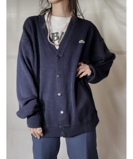 【USED】 LACOSTE Acrylic Knit Cardigan  ⑧ / 220111-009