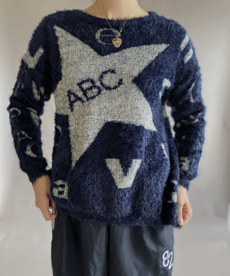【USED】 Poly + Wool Knit Sweater / 230114-011