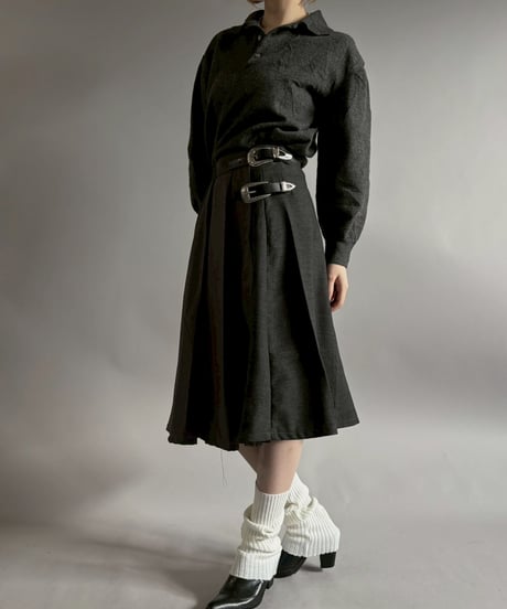 【RE;CIRCLE】 RE Suit Pleats Wrap Skirt/ 260108-010