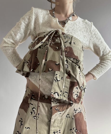 【3月中旬頃発送 / RE;CIRCLE】 RE  Military Camouflage Wrap Skirt / 260226-015
