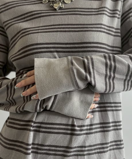 【USED】 GAP Border Pattern Thermal Top / 260613-004