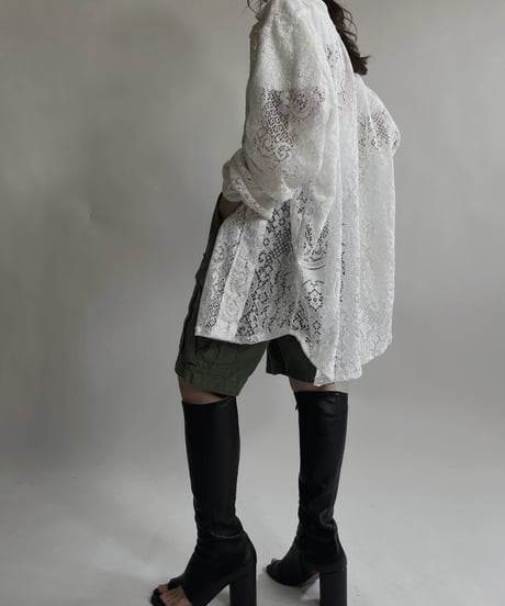 【RE;CIRCLE】 RE Crochet Lace Big Shirt / 220427-005