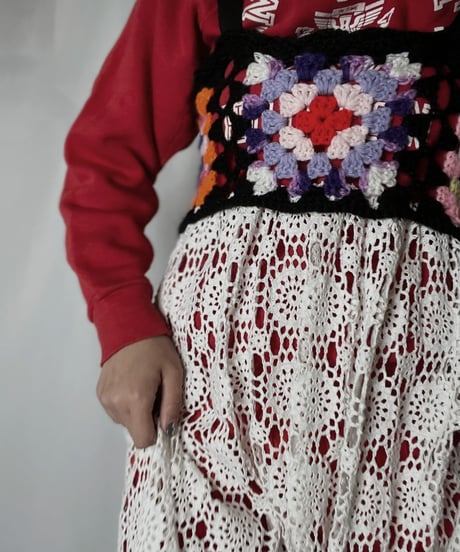 【RE;CIRCLE】 RE Granny Knit×Lace N/S One-piece②/210917-009