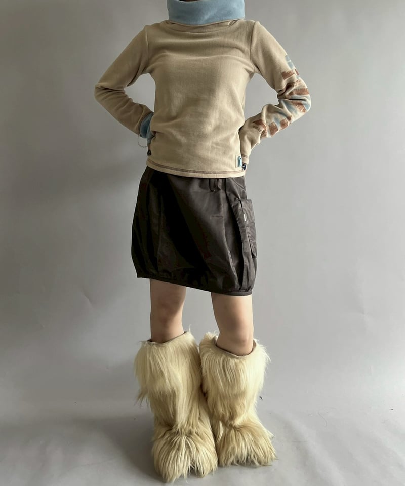 USED】 Cop.Copine Neck Design Fleece Top /2510