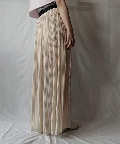 【USED】 Poly  Long Pleats Skirt④/20210819-033
