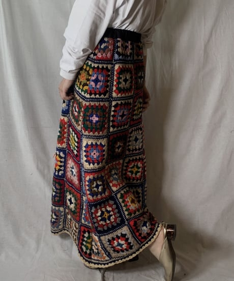 【USED】　Granny Knit Long Skirt①/210404-009