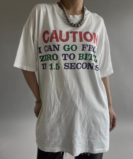 【USED】80~90's CAUTION T-Shirt /240729-033
