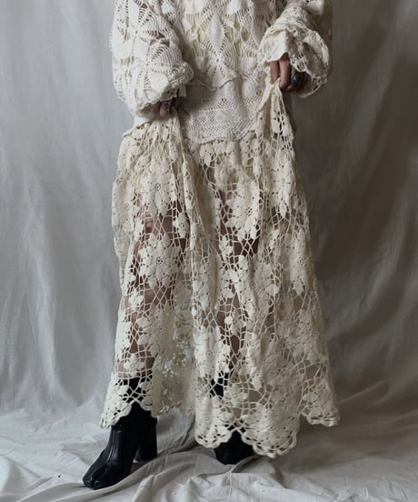 【RE;CIRCLE】  RE Crochet L/S Dress ①/210512-009