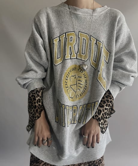 【USED】L/S Leopard Patterned Power Net Top/ 231021-004