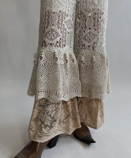 【RE;CIRCLE】 RE Crochet Lace Tiered Pants / 220526-042