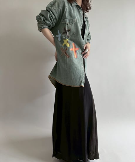 【USED】 END IS NEAR MOTOROIL Denim Shirt /250329-011