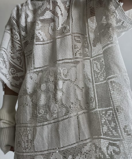 【RE;CIRCLE】 RE Crochet Lace S/S Hoodie / 220427-027