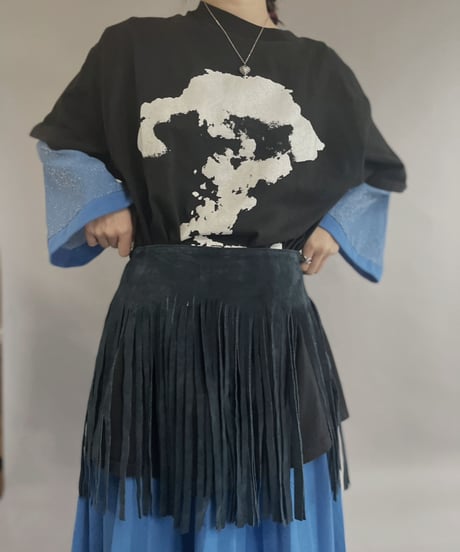 【USED】 Suede Leather Skirt Green / 230304-004
