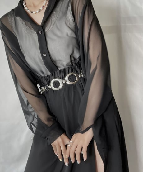【USED】   See-through L/L Top/210926-006