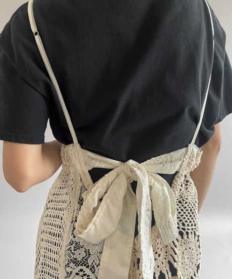【RE;CIRCLE】RE Crochet Patch Back RBN Camisole One-Piece/250320-006