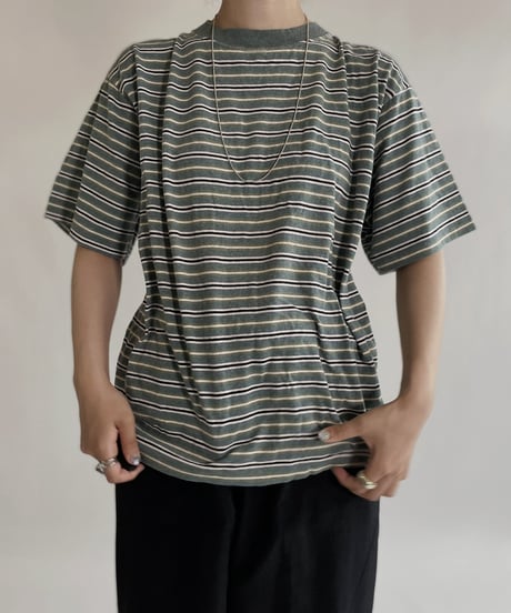 【USED】 HANG TEN  Short Sleeve Striped T-shit / 220521-009