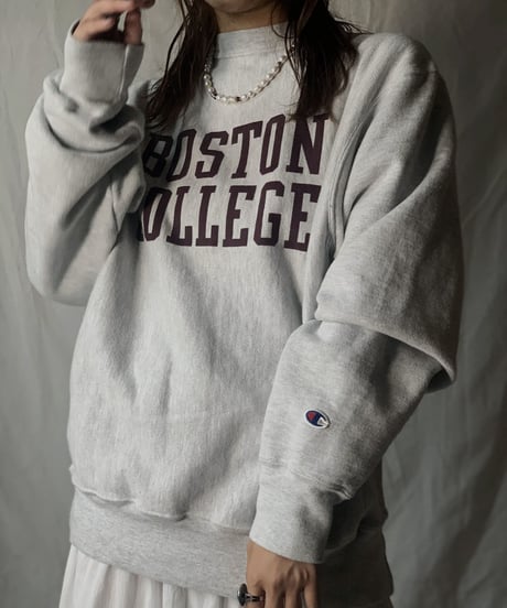 【USED】  Champion Reverse Weave Sweat BOSTON COLLEGE/210516-011