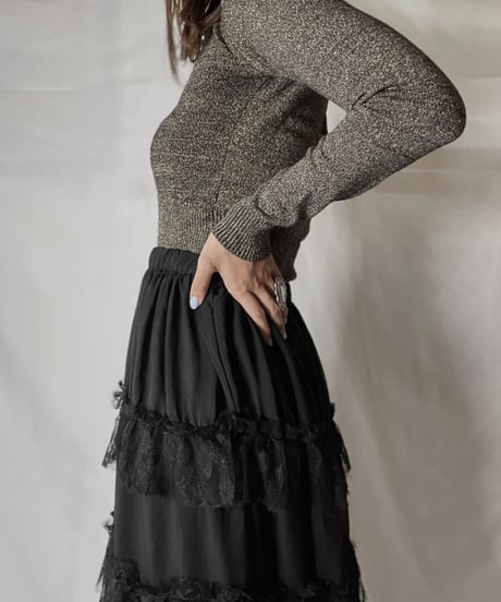 【USED】  Shiny Poly L/S Top/211014-044