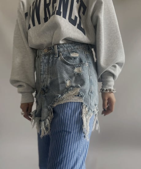 【USED 】CUT OFF Denim Skirt / 231014-001