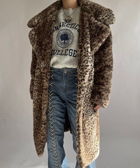 【USED】 Leopard Patterned Fake Fur Jacket /241221-007