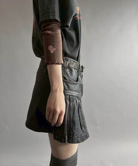 【USED】 Leather Mini Skirt/251004-009