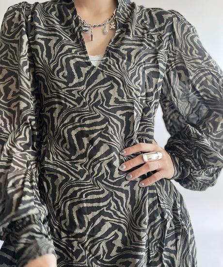 【USED】 GANNI Zebra Patterned One-Piece/241006-001
