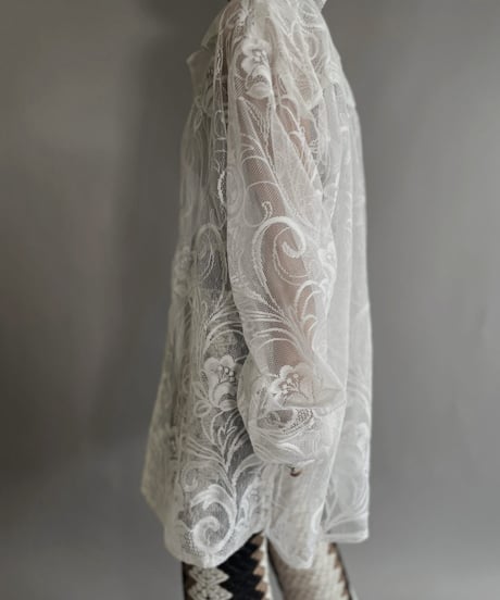 【RE;CIRCLE】 RE Men's Crochet Lace Shirt / 220915-005
