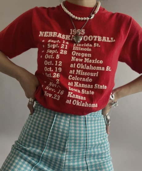 【USED】 85's NEBRASKA Foot Ball T-Shirt /240429-060