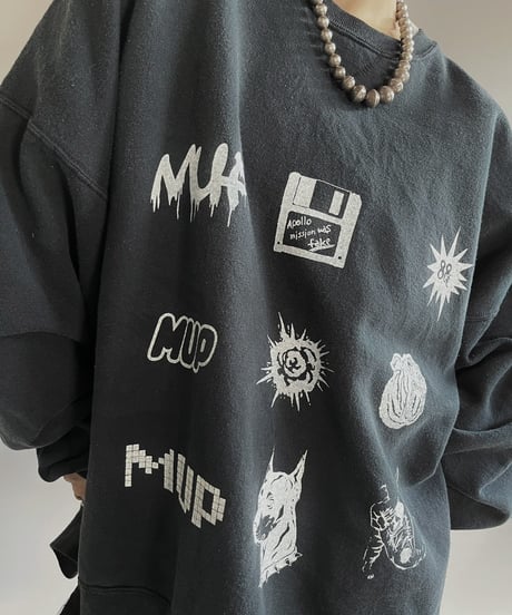 【Mashup Products】 Silk Screen L/S Sweat Top/  240217-006