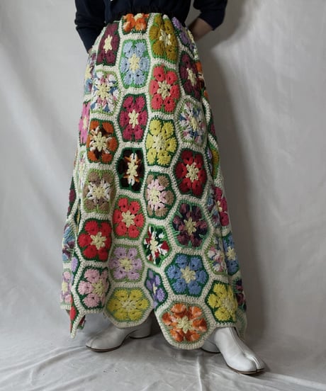 【RE;CIRCLE】 RE Granny Knit Long Skirt⑧/211014-028