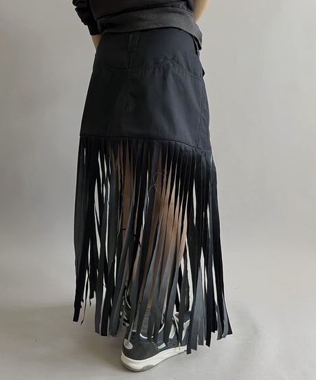【RE;CIRCLE】 RE Trench Fringe Skirt Navy / 240407-027