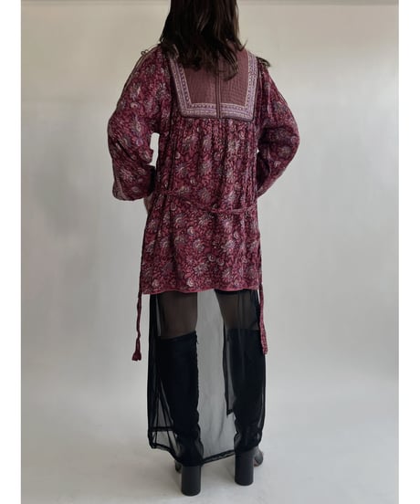 【売約済】 Indian Long Sleeves One-piece / 220514-028