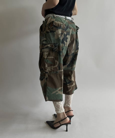 【USED】 Military Camouflage Cut Off Pants /250426-007