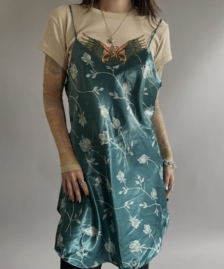 【USED】 Flower Pattern Poly One-piece / 230624-016