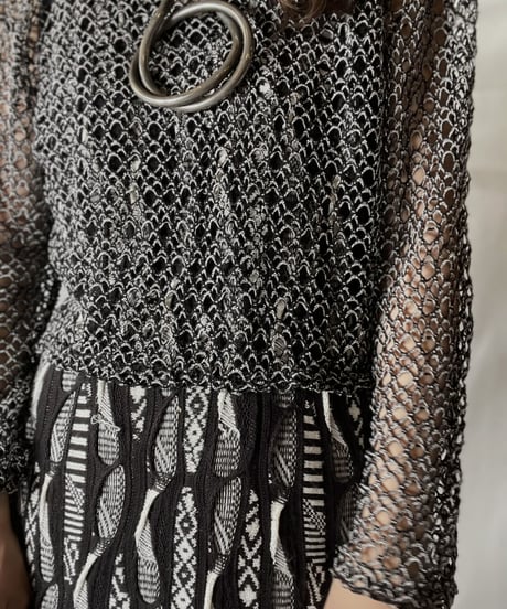 【USED】  Crochet Knit L/S Top ③/211014-036