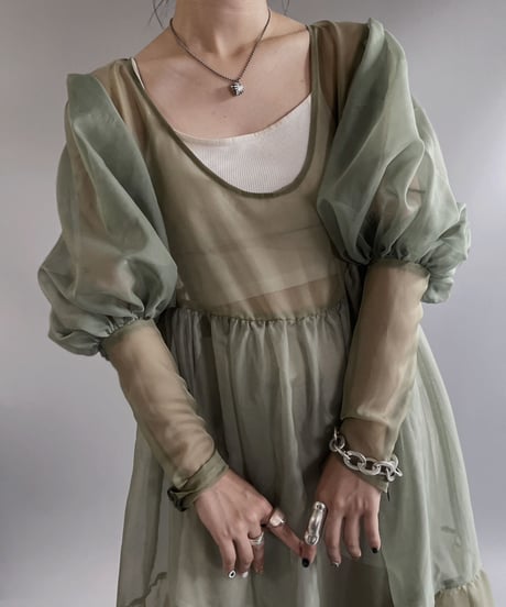 【RE;CIRCLE】 RE Sheer Puff Sleeve One-piece / 230706-001