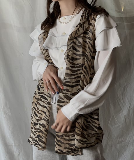 【USED】 Zebra Patterned See-through Top/210421-029