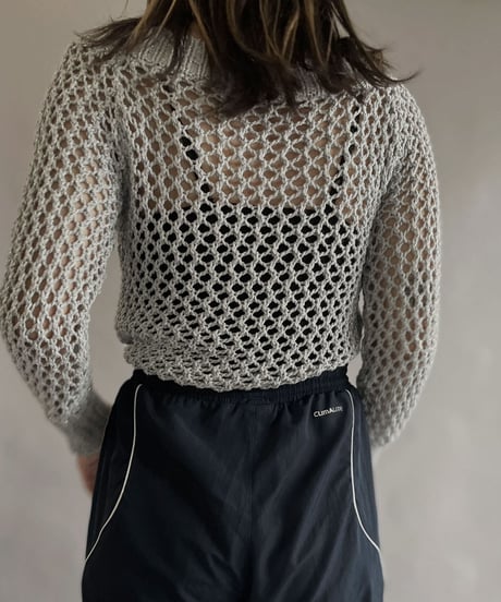 【USED】 Glitter Crochet Knit Top / 230318-026