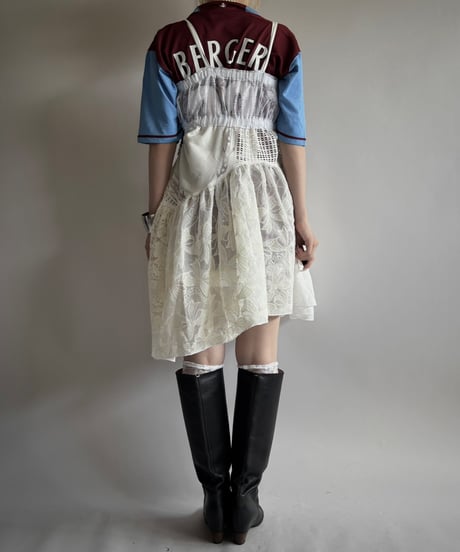 【RE;CIRCLE】RE Crochet Lace Patch work Camisole One-Piece Middle/250731-003