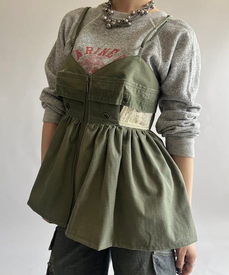 【RE;CIRCLE】 RE ARMY Zip Corset Bustier/ 250508-005