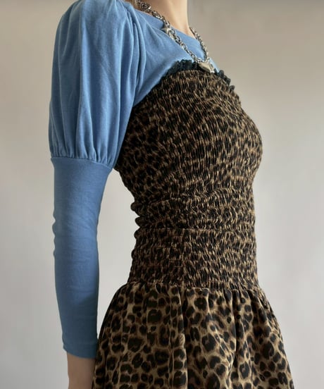 【USED】 Leopard Pattern Balloon Camisole One-Piece/ 260314-003