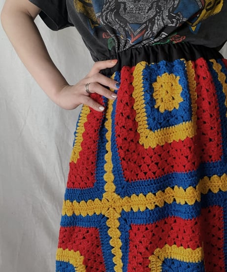【RE;CIRCLE】 RE Granny Knit Long Skirt⑤/210421-017