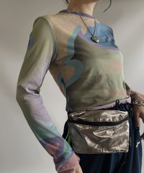 【USED】L/S Patterned Sheer Top / 231009-003