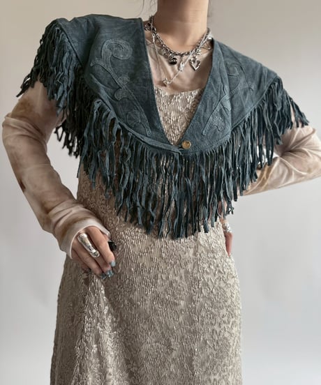 【USED】 Suede Fringe Vest  /250412-014